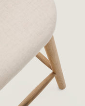 Load image into Gallery viewer, Helda stool in beige chenille and solid oak wood FSC Mix Credit 65 cm - image 8