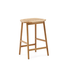 Load image into Gallery viewer, Enit stool made of beige paper cord and solid oak wood with natural finish, 65cm FSC Mix Credit - image 2