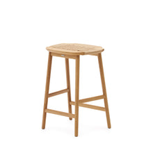 Load image into Gallery viewer, Enit stool made of beige paper cord and solid oak wood with natural finish, 65cm FSC Mix Credit - image 6