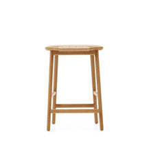 Load image into Gallery viewer, Enit stool made of beige paper cord and solid oak wood with natural finish, 65cm FSC Mix Credit - image 7