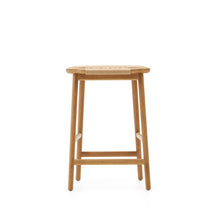 Load image into Gallery viewer, Enit stool made of beige paper cord and solid oak wood with natural finish, 65cm FSC Mix Credit - image 8