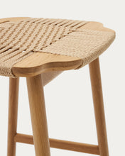 Load image into Gallery viewer, Enit stool made of beige paper cord and solid oak wood with natural finish, 65cm FSC Mix Credit - image 10