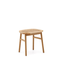 Load image into Gallery viewer, Enit stool made of beige paper cord and solid oak wood with natural finish, 43cm FSC Mix Credit