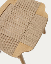 Load image into Gallery viewer, Enit stool made of beige paper cord and solid oak wood with natural finish, 43cm FSC Mix Credit - image 10