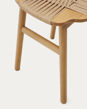 Load image into Gallery viewer, Enit stool made of beige paper cord and solid oak wood with natural finish, 43cm FSC Mix Credit - image 12