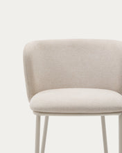 Load image into Gallery viewer, Ciselia stool in beige chenille and beige steel, height 75 cm, FSC Mix Credit - image 7