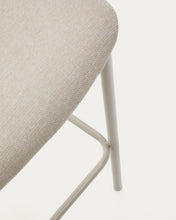 Load image into Gallery viewer, Ciselia stool in beige chenille and beige steel, height 75 cm, FSC Mix Credit - image 9