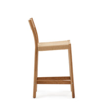Load image into Gallery viewer, Yalia stool with a backrest in solid oak wood in a natural finish,and rope cord seat, 65 cm FSC 100% - image 3