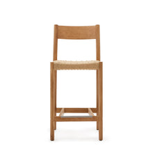 Load image into Gallery viewer, Yalia stool with a backrest in solid oak wood in a natural finish,and rope cord seat, 65 cm FSC 100% - image 7