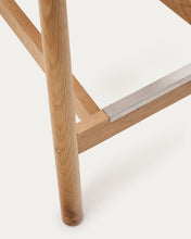 Load image into Gallery viewer, Yalia stool with a backrest in solid oak wood in a natural finish,and rope cord seat, 65 cm FSC 100% - image 12