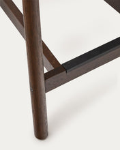 Load image into Gallery viewer, Yalia stool with a backrest in solid oak wood in a walnut finish, and rope cord seat, 65 cm FSC 100% - image 12