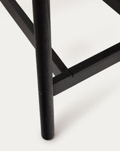 Load image into Gallery viewer, Yalia stool with a backrest in solid oak wood in a black finish, and rope cord seat, 65 cm FSC 100% - image 12