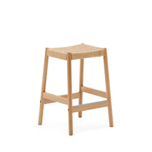 Load image into Gallery viewer, Yalia stool in solid oak wood in a natural finish and rope cord, height 65 cm FSC 100%