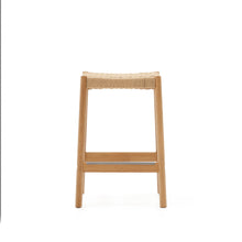 Load image into Gallery viewer, Yalia stool in solid oak wood in a natural finish and rope cord, height 65 cm FSC 100% - image 3