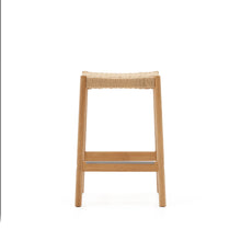 Load image into Gallery viewer, Yalia stool in solid oak wood in a natural finish and rope cord, height 65 cm FSC 100% - image 4