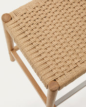 Load image into Gallery viewer, Yalia stool in solid oak wood in a natural finish and rope cord, height 65 cm FSC 100% - image 6