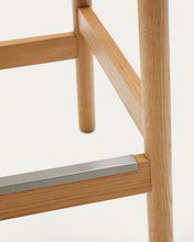 Load image into Gallery viewer, Yalia stool in solid oak wood in a natural finish and rope cord, height 65 cm FSC 100% - image 7