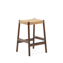 Load image into Gallery viewer, Yalia stool in solid oak wood in a walnut finish and rope cord, height 65 cm FSC 100%