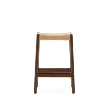 Load image into Gallery viewer, Yalia stool in solid oak wood in a walnut finish and rope cord, height 65 cm FSC 100% - image 4