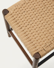 Load image into Gallery viewer, Yalia stool in solid oak wood in a walnut finish and rope cord, height 65 cm FSC 100% - image 6