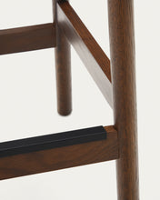 Load image into Gallery viewer, Yalia stool in solid oak wood in a walnut finish and rope cord, height 65 cm FSC 100% - image 7