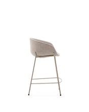 Load image into Gallery viewer, Yvette stool in beige chenille and steel legs in a beige finish, 65 cm high - image 2