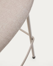 Load image into Gallery viewer, Yvette stool in beige chenille and steel legs in a beige finish, 75 cm high - image 6