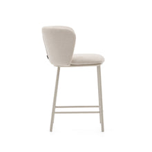 Load image into Gallery viewer, Ciselia stool in beige chenille and beige steel, height 65 cm, FSC Mix Credit - image 2