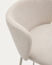 Load image into Gallery viewer, Ciselia stool in beige chenille and beige steel, height 65 cm, FSC Mix Credit - image 8