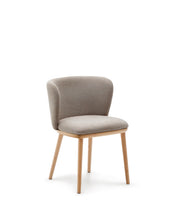 Load image into Gallery viewer, Ciselia chair brown chenille and solid ash wood natural tone finish FSC Mix Credit