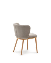 Load image into Gallery viewer, Ciselia chair brown chenille and solid ash wood natural tone finish FSC Mix Credit - image 3