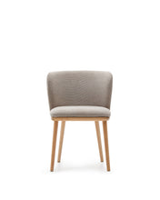 Load image into Gallery viewer, Ciselia chair brown chenille and solid ash wood natural tone finish FSC Mix Credit - image 4
