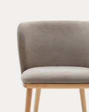 Load image into Gallery viewer, Ciselia chair brown chenille and solid ash wood natural tone finish FSC Mix Credit - image 7