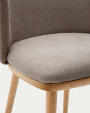 Load image into Gallery viewer, Ciselia chair brown chenille and solid ash wood natural tone finish FSC Mix Credit - image 8