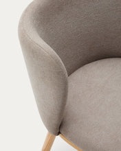 Load image into Gallery viewer, Ciselia chair brown chenille and solid ash wood natural tone finish FSC Mix Credit - image 9