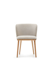 Load image into Gallery viewer, Ciselia chair beige chenille and solid ash wood natural tone finish FSC Mix Credit - image 4
