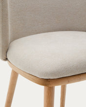 Load image into Gallery viewer, Ciselia chair beige chenille and solid ash wood natural tone finish FSC Mix Credit - image 8