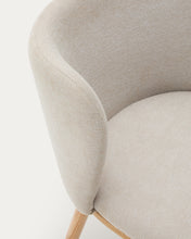 Load image into Gallery viewer, Ciselia chair beige chenille and solid ash wood natural tone finish FSC Mix Credit - image 9