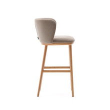 Load image into Gallery viewer, Ciselia stool brown chenille and solid ash wood natural tone finish FSC Mix Credit 75 cm - image 3
