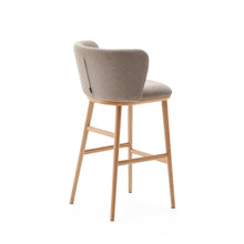 Load image into Gallery viewer, Ciselia stool brown chenille and solid ash wood natural tone finish FSC Mix Credit 75 cm - image 5