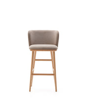 Load image into Gallery viewer, Ciselia stool brown chenille and solid ash wood natural tone finish FSC Mix Credit 75 cm - image 8
