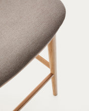 Load image into Gallery viewer, Ciselia stool brown chenille and solid ash wood natural tone finish FSC Mix Credit 75 cm - image 14