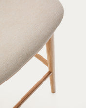 Load image into Gallery viewer, Ciselia stool beige chenille and solid ash wood natural tone finish FSC Mix Credit 75 cm - image 14