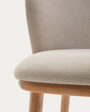 Load image into Gallery viewer, Ciselia stool beige chenille and solid ash wood natural tone finish FSC Mix Credit 75 cm - image 15