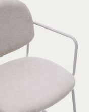Load image into Gallery viewer, Meli chair in beige chenille with beige metal structure FSC Mix Credit - image 12