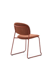 Load image into Gallery viewer, Meli stackable chair in terracotta chenille with terracotta metal legs FSC Mix Credit - image 3
