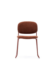 Load image into Gallery viewer, Meli stackable chair in terracotta chenille with terracotta metal legs FSC Mix Credit - image 4