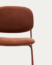 Load image into Gallery viewer, Meli stackable chair in terracotta chenille with terracotta metal legs FSC Mix Credit - image 11