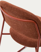 Load image into Gallery viewer, Meli stackable chair in terracotta chenille with terracotta metal legs FSC Mix Credit - image 12