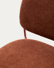 Load image into Gallery viewer, Meli stackable chair in terracotta chenille with terracotta metal legs FSC Mix Credit - image 13